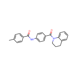 Cc1ccc(C(=O)Nc2ccc(C(=O)N3CCCc4ccccc43)cc2)cc1 ZINC000013757910