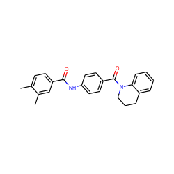 Cc1ccc(C(=O)Nc2ccc(C(=O)N3CCCc4ccccc43)cc2)cc1C ZINC000013757922