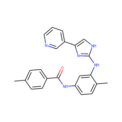 Cc1ccc(C(=O)Nc2ccc(C)c(Nc3nc(-c4cccnc4)c[nH]3)c2)cc1 ZINC000040873076