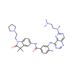 Cc1ccc(C(=O)Nc2ccc3c(c2)C(C)(C)C(=O)N3CCN2CCCC2)cc1Nc1ncnc2cnc(N(C)CCN(C)C)nc12 ZINC000148181664