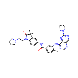 Cc1ccc(C(=O)Nc2ccc3c(c2)C(C)(C)C(=O)N3CCN2CCCC2)cc1Nc1ncnc2cnc(N3CCCC3)nc12 ZINC000148220311