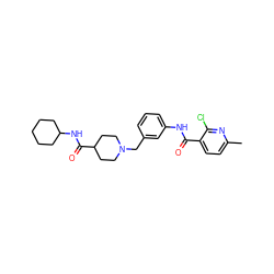 Cc1ccc(C(=O)Nc2cccc(CN3CCC(C(=O)NC4CCCCC4)CC3)c2)c(Cl)n1 ZINC001772585791