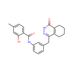 Cc1ccc(C(=O)Nc2cccc(Cc3n[nH]c(=O)c4c3CCCC4)c2)c(O)c1 ZINC000167834119