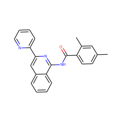 Cc1ccc(C(=O)Nc2nc(-c3ccccn3)cc3ccccc23)c(C)c1 ZINC000013781360