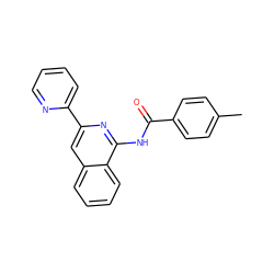 Cc1ccc(C(=O)Nc2nc(-c3ccccn3)cc3ccccc23)cc1 ZINC000013781358