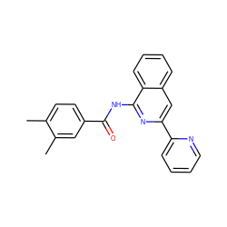 Cc1ccc(C(=O)Nc2nc(-c3ccccn3)cc3ccccc23)cc1C ZINC000013781361