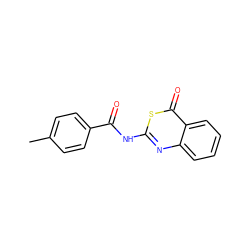 Cc1ccc(C(=O)Nc2nc3ccccc3c(=O)s2)cc1 ZINC000000180607