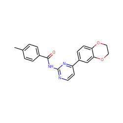 Cc1ccc(C(=O)Nc2nccc(-c3ccc4c(c3)OCCO4)n2)cc1 ZINC000000079978