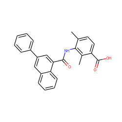 Cc1ccc(C(=O)O)c(C)c1NC(=O)c1cc(-c2ccccc2)cc2ccccc12 ZINC000653784782