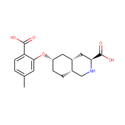 Cc1ccc(C(=O)O)c(O[C@H]2CC[C@H]3CN[C@H](C(=O)O)C[C@H]3C2)c1 ZINC000096939192