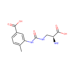 Cc1ccc(C(=O)O)cc1NC(=O)NC[C@H](N)C(=O)O ZINC000149366718