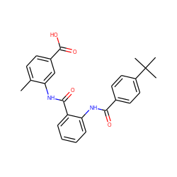 Cc1ccc(C(=O)O)cc1NC(=O)c1ccccc1NC(=O)c1ccc(C(C)(C)C)cc1 ZINC000299818762