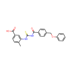 Cc1ccc(C(=O)O)cc1NC(=S)NC(=O)c1ccc(COc2ccccc2)cc1 ZINC000001128790