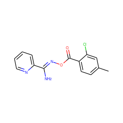 Cc1ccc(C(=O)O/N=C(\N)c2ccccn2)c(Cl)c1 ZINC000018173056