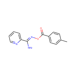 Cc1ccc(C(=O)O/N=C(\N)c2ccccn2)cc1 ZINC000018093512