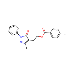 Cc1ccc(C(=O)OCCc2c(C)[nH]n(-c3ccccc3)c2=O)cc1 ZINC000008672138