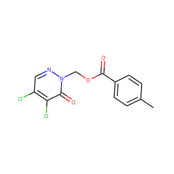 Cc1ccc(C(=O)OCn2ncc(Cl)c(Cl)c2=O)cc1 ZINC000001386234