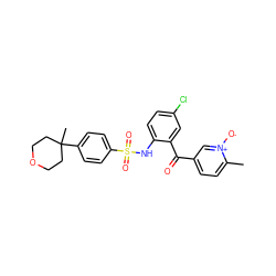 Cc1ccc(C(=O)c2cc(Cl)ccc2NS(=O)(=O)c2ccc(C3(C)CCOCC3)cc2)c[n+]1[O-] ZINC000113626834