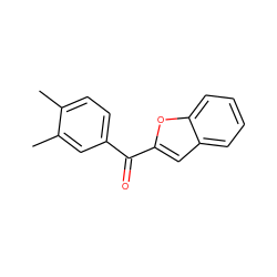 Cc1ccc(C(=O)c2cc3ccccc3o2)cc1C ZINC000000210867