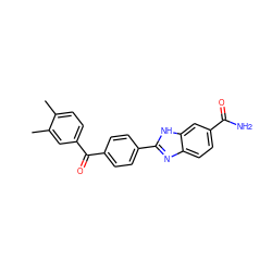 Cc1ccc(C(=O)c2ccc(-c3nc4ccc(C(N)=O)cc4[nH]3)cc2)cc1C ZINC000136486928