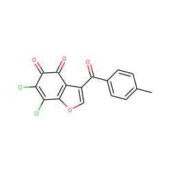 Cc1ccc(C(=O)c2coc3c2C(=O)C(=O)C(Cl)=C3Cl)cc1 ZINC000003148853