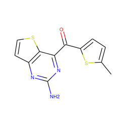 Cc1ccc(C(=O)c2nc(N)nc3ccsc23)s1 ZINC000048998525