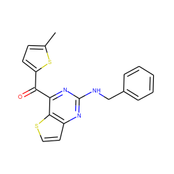 Cc1ccc(C(=O)c2nc(NCc3ccccc3)nc3ccsc23)s1 ZINC000048999355