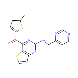 Cc1ccc(C(=O)c2nc(NCc3ccncn3)nc3ccsc23)s1 ZINC000049124639