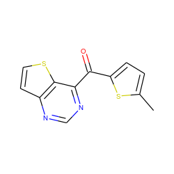 Cc1ccc(C(=O)c2ncnc3ccsc23)s1 ZINC000049112158