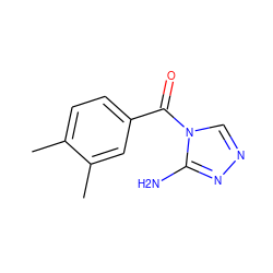 Cc1ccc(C(=O)n2cnnc2N)cc1C ZINC000000460933