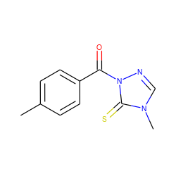 Cc1ccc(C(=O)n2ncn(C)c2=S)cc1 ZINC000003259488