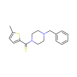 Cc1ccc(C(=S)N2CCN(Cc3ccccc3)CC2)s1 ZINC000023486700