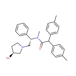 Cc1ccc(C(C(=O)N(C)[C@H](CN2CC[C@H](O)C2)c2ccccc2)c2ccc(C)cc2)cc1 ZINC000027761155