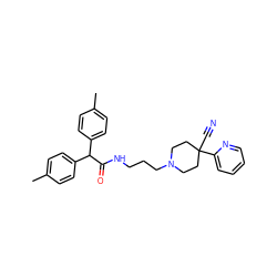 Cc1ccc(C(C(=O)NCCCN2CCC(C#N)(c3ccccn3)CC2)c2ccc(C)cc2)cc1 ZINC000029390268