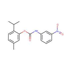 Cc1ccc(C(C)C)c(OC(=O)Nc2cccc([N+](=O)[O-])c2)c1 ZINC000032620027