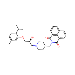 Cc1ccc(C(C)C)c(OC[C@@H](O)CN2CCC(CN3C(=O)c4cccc5cccc(c45)C3=O)CC2)c1 ZINC000009781788