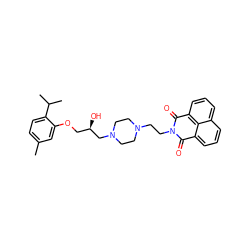 Cc1ccc(C(C)C)c(OC[C@@H](O)CN2CCN(CCN3C(=O)c4cccc5cccc(c45)C3=O)CC2)c1 ZINC000096172010