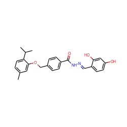 Cc1ccc(C(C)C)c(OCc2ccc(C(=O)N/N=C/c3ccc(O)cc3O)cc2)c1 ZINC000003234623