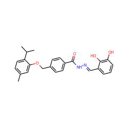 Cc1ccc(C(C)C)c(OCc2ccc(C(=O)N/N=C/c3cccc(O)c3O)cc2)c1 ZINC000003222480