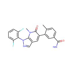 Cc1ccc(C(N)=O)cc1-c1cc2cnn(-c3c(F)cccc3F)c2n(C)c1=O ZINC000043200946