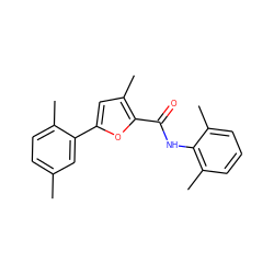 Cc1ccc(C)c(-c2cc(C)c(C(=O)Nc3c(C)cccc3C)o2)c1 ZINC000072183491