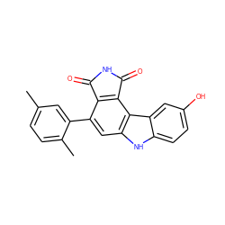 Cc1ccc(C)c(-c2cc3[nH]c4ccc(O)cc4c3c3c2C(=O)NC3=O)c1 ZINC000036161253