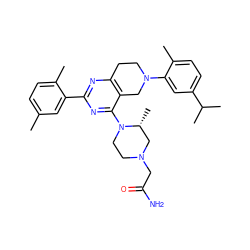 Cc1ccc(C)c(-c2nc3c(c(N4CCN(CC(N)=O)C[C@H]4C)n2)CN(c2cc(C(C)C)ccc2C)CC3)c1 ZINC000149139549