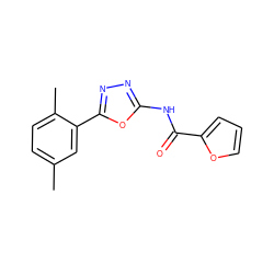 Cc1ccc(C)c(-c2nnc(NC(=O)c3ccco3)o2)c1 ZINC000005169650