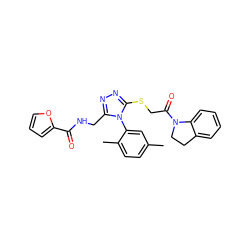 Cc1ccc(C)c(-n2c(CNC(=O)c3ccco3)nnc2SCC(=O)N2CCc3ccccc32)c1 ZINC000003632702