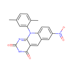 Cc1ccc(C)c(-n2c3nc(=O)[nH]c(=O)c-3cc3cc([N+](=O)[O-])ccc32)c1 ZINC000000848938