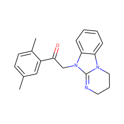 Cc1ccc(C)c(C(=O)CN2C3=NCCCN3c3ccccc32)c1 ZINC000004797960