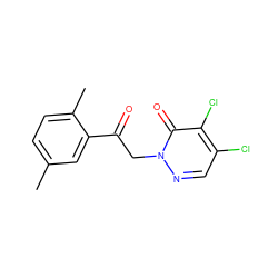 Cc1ccc(C)c(C(=O)Cn2ncc(Cl)c(Cl)c2=O)c1 ZINC000003336605