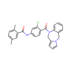 Cc1ccc(C)c(C(=O)Nc2ccc(C(=O)N3Cc4cccn4Cc4ccccc43)c(Cl)c2)c1 ZINC000013780024