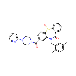 Cc1ccc(C)c(CN2C(=O)c3ccccc3[S@@+]([O-])c3ccc(C(=O)N4CCN(c5ccccn5)CC4)cc32)c1 ZINC000017434345